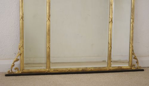 VICTORIAN GILT TRIPLE PLATE OVERMANTLE MIRROR - ADDITIONAL PHOTO 8