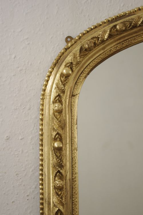VICTORIAN GILT ARCH TOP OVERMANTLE MIRROR - ADDITIONAL PHOTO 2