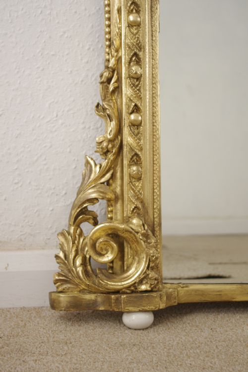 VICTORIAN GILT ARCH TOP OVERMANTLE MIRROR - ADDITIONAL PHOTO 5