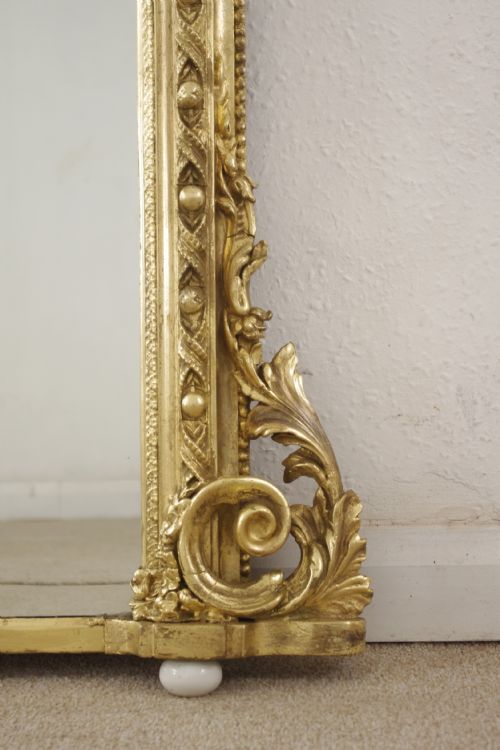 VICTORIAN GILT ARCH TOP OVERMANTLE MIRROR - ADDITIONAL PHOTO 6