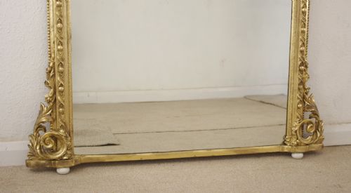VICTORIAN GILT ARCH TOP OVERMANTLE MIRROR - ADDITIONAL PHOTO 7