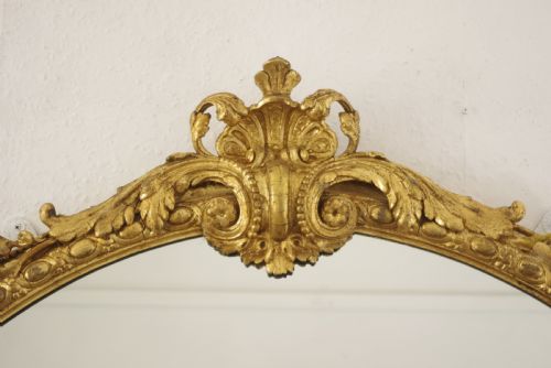 VICTORIAN GILT LARGE OVAL OVERMANTLE MIRROR - ADDITIONAL PHOTO 2