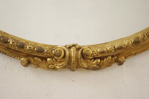 VICTORIAN GILT LARGE OVAL OVERMANTLE MIRROR - ADDITIONAL PHOTO 6