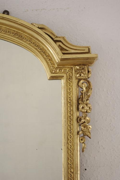 VICTORIAN GILT ARCH TOP OVERMANTLE MIRROR - ADDITIONAL PHOTO 4