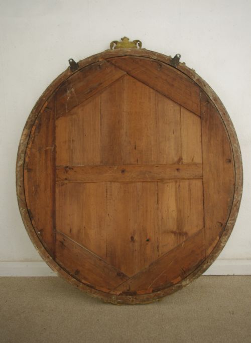 VICTORIAN GILT LARGE OVAL OVERMANTLE MIRROR - ADDITIONAL PHOTO 8