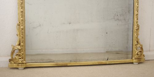 VICTORIAN GILT LARGE ARCH TOP OVERMANTLE MIRROR - ADDITIONAL PHOTO 9