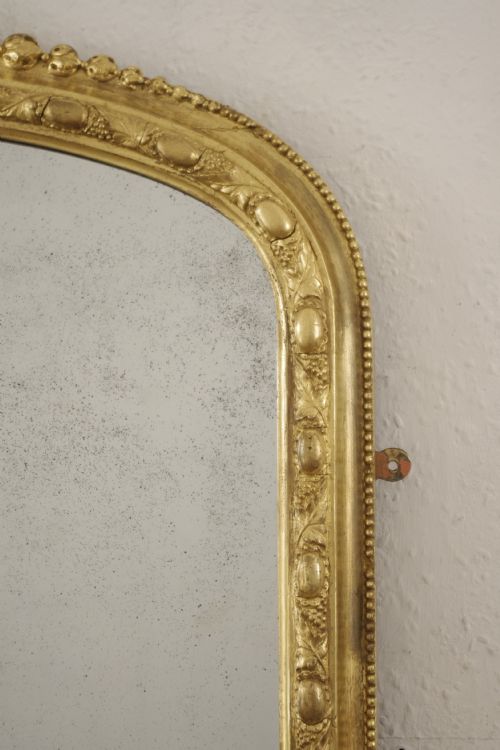 VICTORIAN GILT ARCH TOP OVERMANTLE MIRROR - ADDITIONAL PHOTO 5