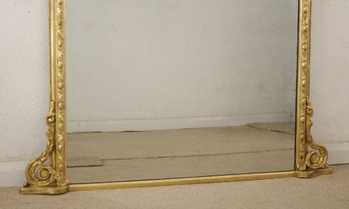VICTORIAN GILT ARCH TOP OVERMANTLE MIRROR - ADDITIONAL PHOTO 8