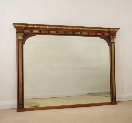 victorian mahogany and parcelgilt overmantle mirror - CATEGORY: ANTIQUE MIRRORS - DATED 1880