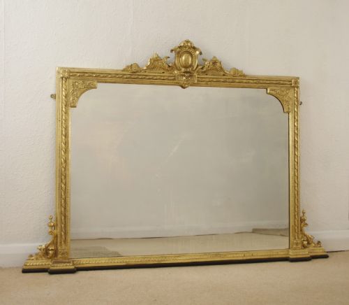 victorian gilt overmantle mirror - CATEGORY: ANTIQUE MIRRORS - DATED 1880