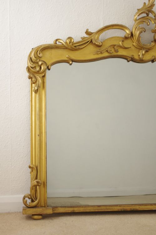VICTORIAN GILT WOOD OVERMANTLE MIRROR - ADDITIONAL PHOTO 1