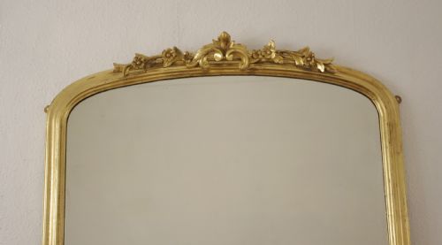 VICTORIAN GILT WOOD LARGE ARCH TOP OVERMANTLE MIRROR - ADDITIONAL PHOTO 1