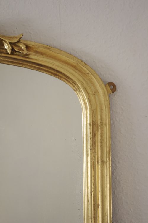 VICTORIAN GILT WOOD LARGE ARCH TOP OVERMANTLE MIRROR - ADDITIONAL PHOTO 4