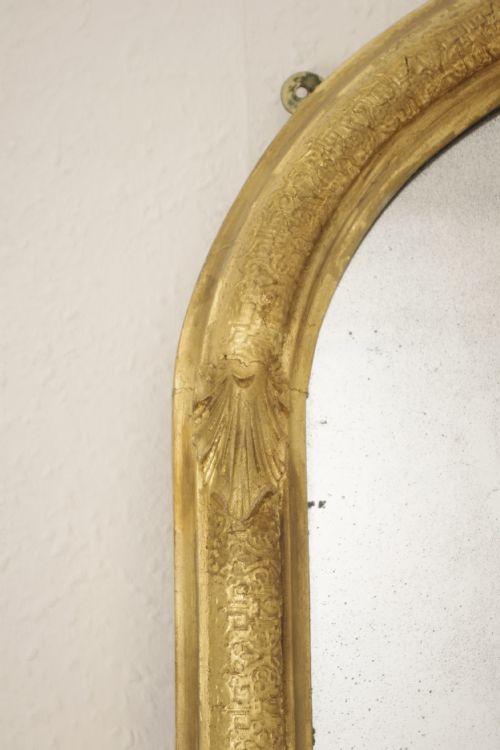 VICTORIAN GILT LARGE ARCH TOP OVERMANTLE MIRROR - ADDITIONAL PHOTO 2