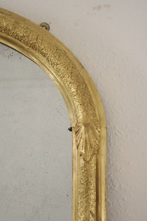 VICTORIAN GILT LARGE ARCH TOP OVERMANTLE MIRROR - ADDITIONAL PHOTO 3