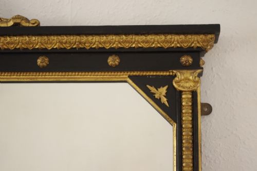 VICTORIAN EBONISED AND PARCELGILT LARGE OVERMANTLE MIRROR - ADDITIONAL PHOTO 5