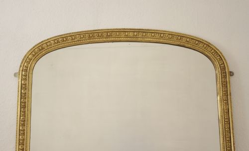 VICTORIAN GILT LARGE ARCH TOP OVERMANTLE MIRROR - ADDITIONAL PHOTO 1