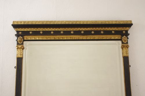 VICTORIAN EBONISED AND PARCELGILT OVERMANTLE MIRROR - ADDITIONAL PHOTO 1