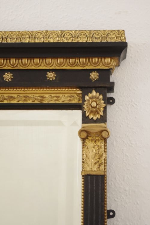 VICTORIAN EBONISED AND PARCELGILT OVERMANTLE MIRROR - ADDITIONAL PHOTO 3