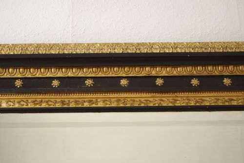 VICTORIAN EBONISED AND PARCELGILT OVERMANTLE MIRROR - ADDITIONAL PHOTO 4