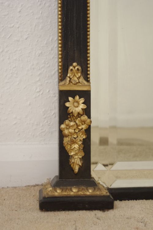 VICTORIAN EBONISED AND PARCELGILT OVERMANTLE MIRROR - ADDITIONAL PHOTO 5