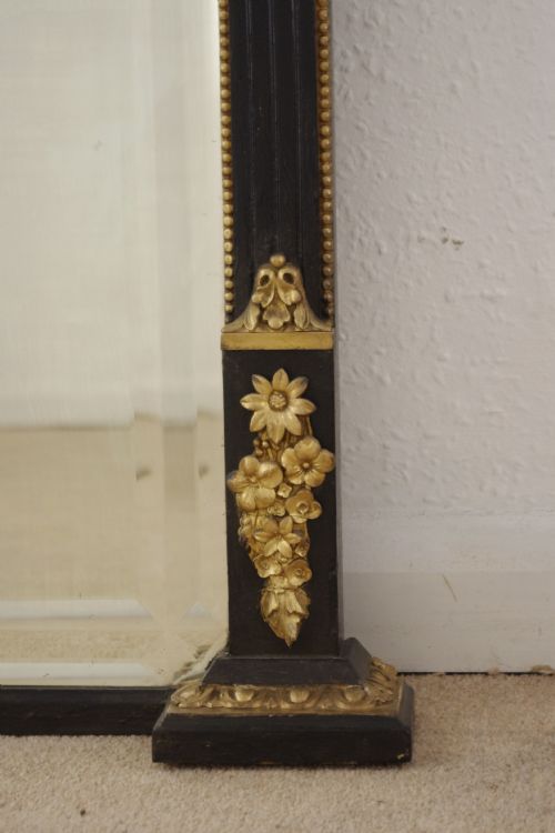 VICTORIAN EBONISED AND PARCELGILT OVERMANTLE MIRROR - ADDITIONAL PHOTO 6