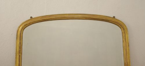 VICTORIAN GILT WOOD ARCH TOP OVERMANTLE MIRROR - ADDITIONAL PHOTO 2