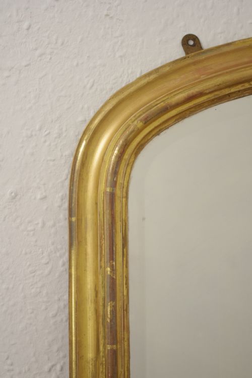 VICTORIAN GILT WOOD ARCH TOP OVERMANTLE MIRROR - ADDITIONAL PHOTO 3