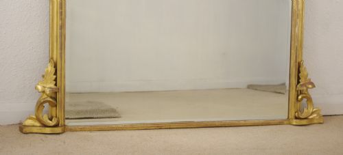 VICTORIAN GILT WOOD ARCH TOP OVERMANTLE MIRROR - ADDITIONAL PHOTO 7