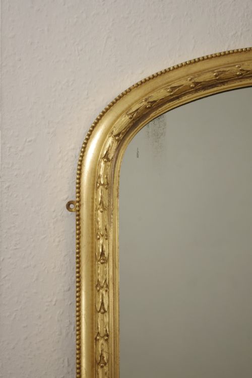 VICTORIAN GILT LARGE ARCH TOP OVERMANTLE MIRROR - ADDITIONAL PHOTO 4