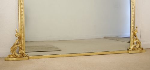 VICTORIAN GILT LARGE ARCH TOP OVERMANTLE MIRROR - ADDITIONAL PHOTO 7