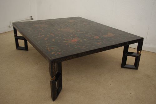CHINESE BLACK LACQUER AND PARCELGILT LARGE LOW TABLECOFFEE TABLE - ADDITIONAL PHOTO 4