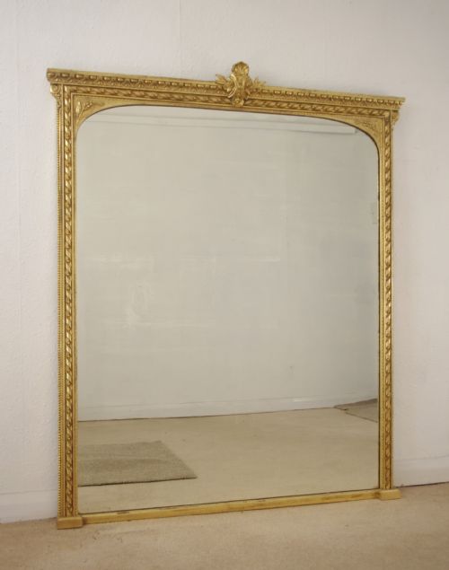 victorian gilt large overmantle mirror - CATEGORY: ANTIQUE MIRRORS - DATED 1870