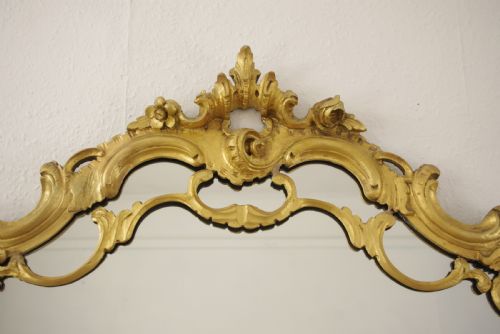 19TH CENTURY GILT WOOD LARGE OVERMANTLE MIRROR - ADDITIONAL PHOTO 2
