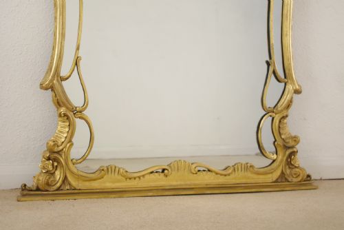 19TH CENTURY GILT WOOD LARGE OVERMANTLE MIRROR - ADDITIONAL PHOTO 6