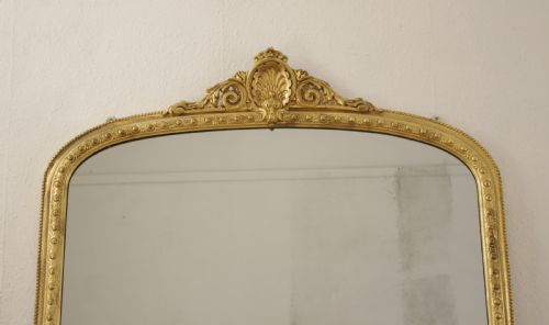 VICTORIAN GILT LARGE ARCH TOP OVERMANTLE MIRROR - ADDITIONAL PHOTO 1