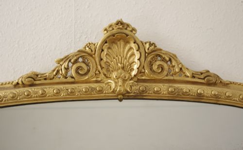 VICTORIAN GILT LARGE ARCH TOP OVERMANTLE MIRROR - ADDITIONAL PHOTO 2