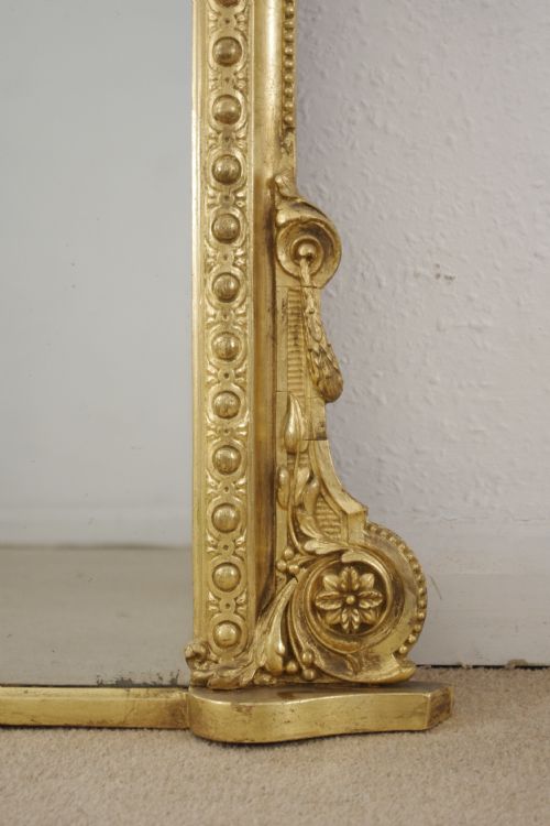 VICTORIAN GILT LARGE ARCH TOP OVERMANTLE MIRROR - ADDITIONAL PHOTO 6