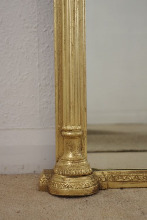 VICTORIAN GILT LARGE ARCH TOP OVERMANTLE MIRROR - ADDITIONAL PHOTO 8