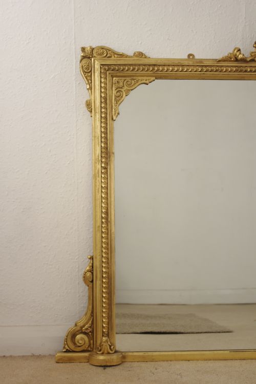VICTORIAN GILT LARGE OVERMANTLE MIRROR - ADDITIONAL PHOTO 1
