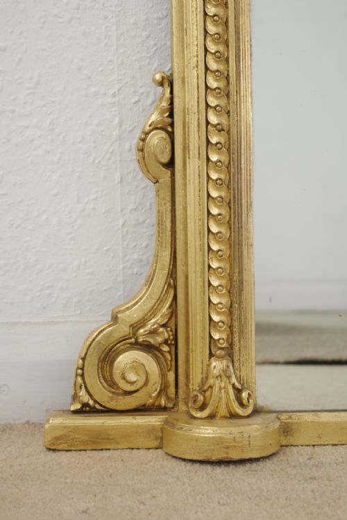 VICTORIAN GILT LARGE OVERMANTLE MIRROR - ADDITIONAL PHOTO 5