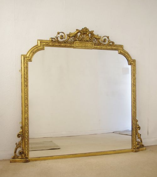 victorian gilt large overmantle mirror - CATEGORY: ANTIQUE MIRRORS - DATED 1860