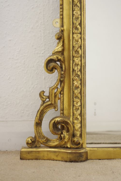 VICTORIAN GILT LARGE OVERMANTLE MIRROR - ADDITIONAL PHOTO 5