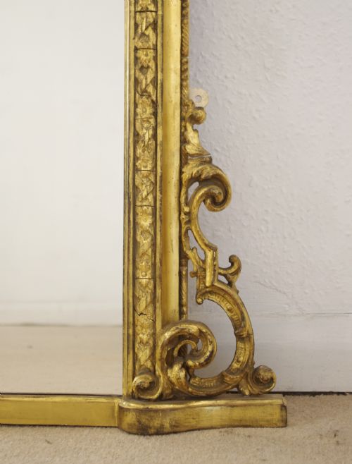 VICTORIAN GILT LARGE OVERMANTLE MIRROR - ADDITIONAL PHOTO 6