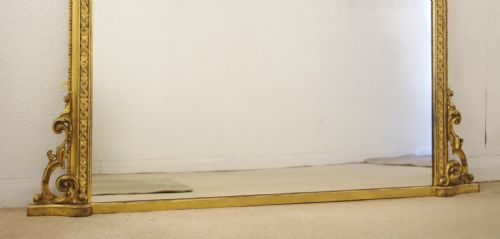 VICTORIAN GILT LARGE OVERMANTLE MIRROR - ADDITIONAL PHOTO 7