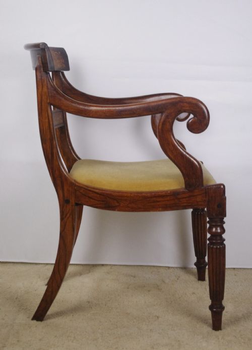 19TH CENTURY SIMULATED ROSEWOOD DESK CHAIR - ADDITIONAL PHOTO 2