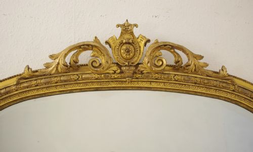VICTORIAN GILT ARCH TOP OVERMANTLE MIRROR - ADDITIONAL PHOTO 2