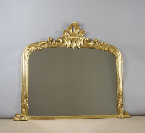 victorian gilt wood arch top overmantle mirror - CATEGORY: ANTIQUE MIRRORS - DATED VICTORIAN