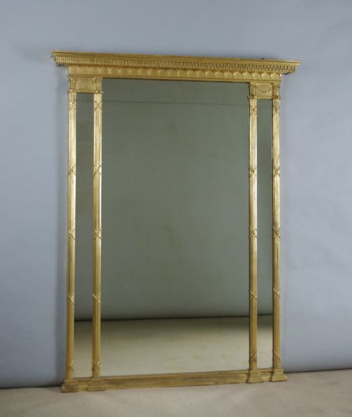 regency gilt large triple plate overmantle mirror - CATEGORY: ANTIQUE MIRRORS - DATED REGENCY