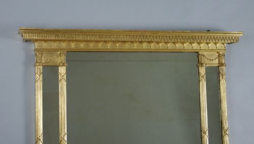 REGENCY GILT LARGE TRIPLE PLATE OVERMANTLE MIRROR - ADDITIONAL PHOTO 1
